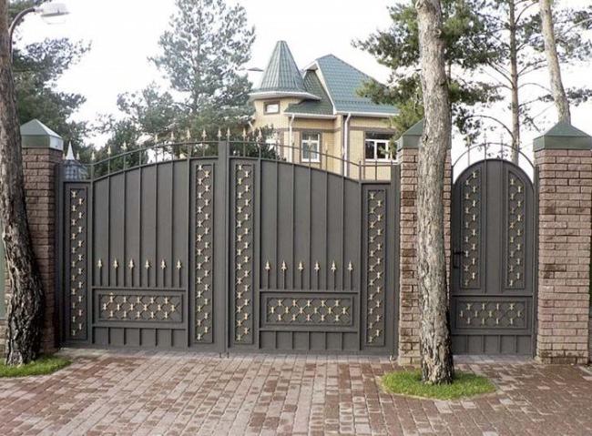 Gates of a country estate with a wicket