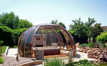 Having closed in such a polycarbonate gazebo, you can take a break from the outside fuss