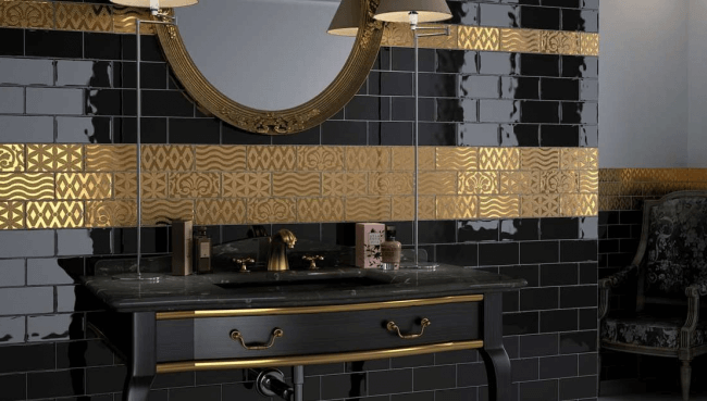 Luxurious bathroom in black