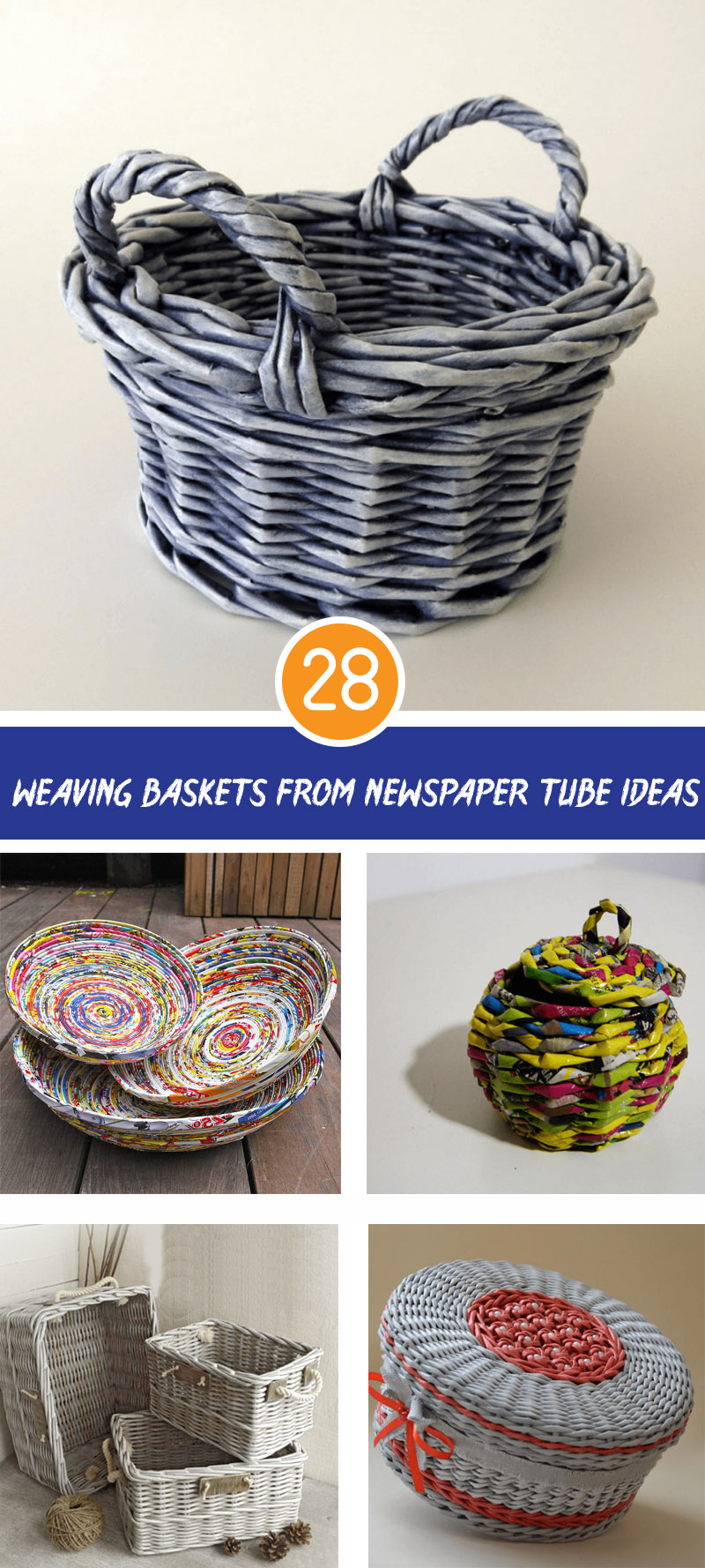 weaving baskets from newspaper tube ideas