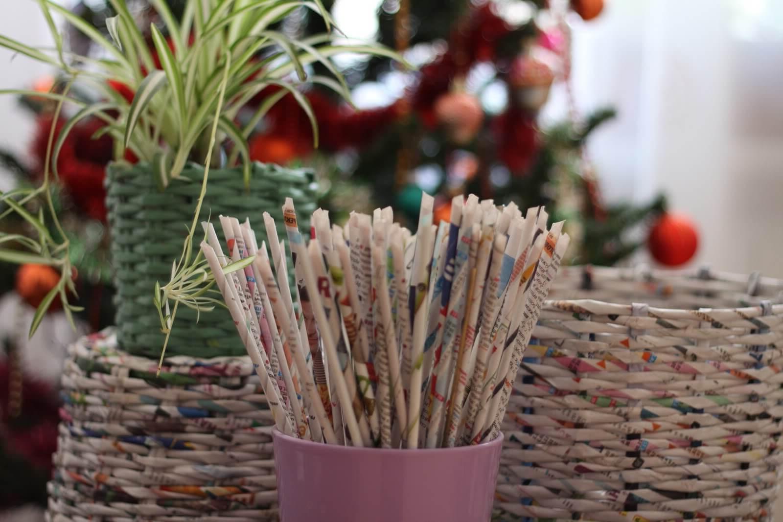 woven paper basket craft