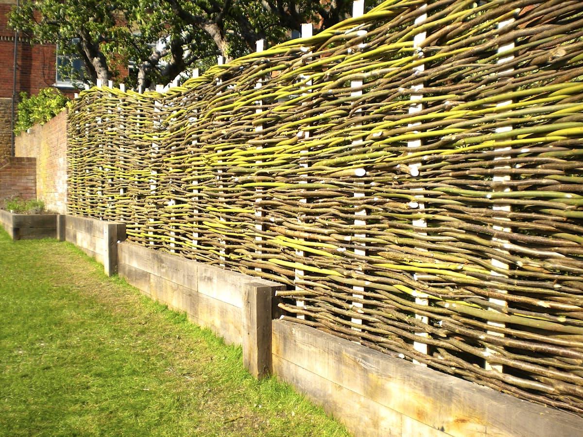 Wicker fence at their summer cottage