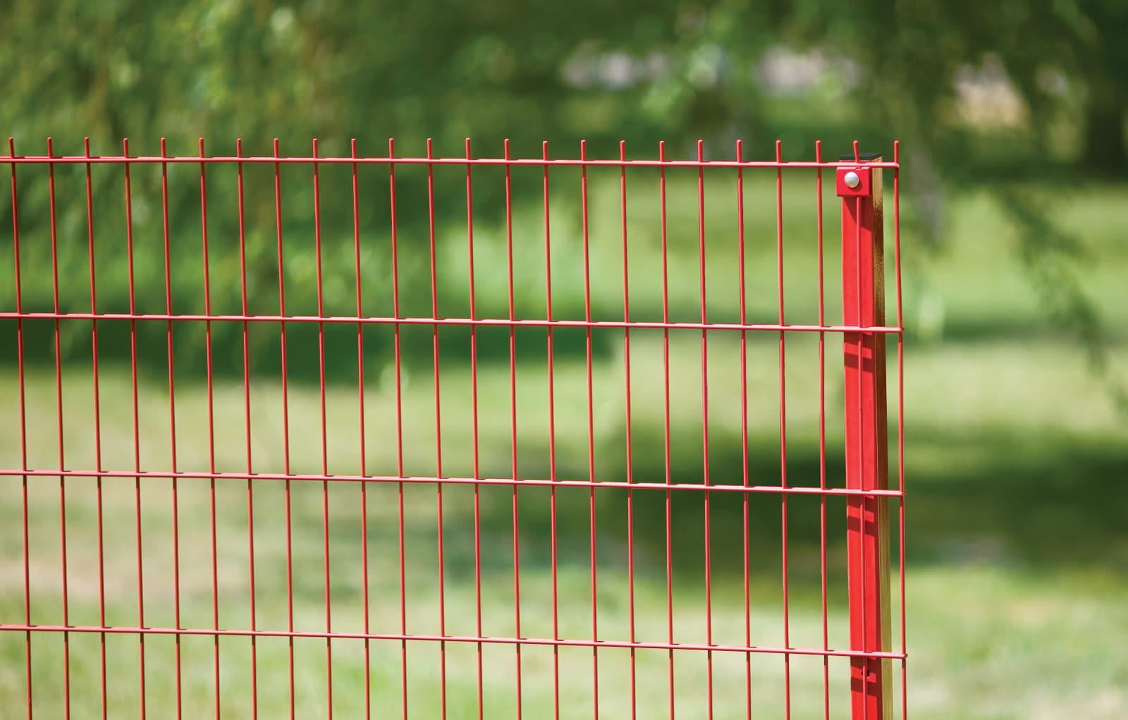 red metal fence