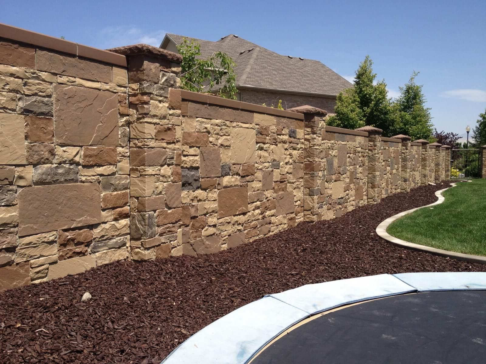 stone fence with columns